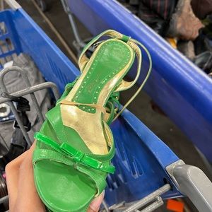 Green low heels
